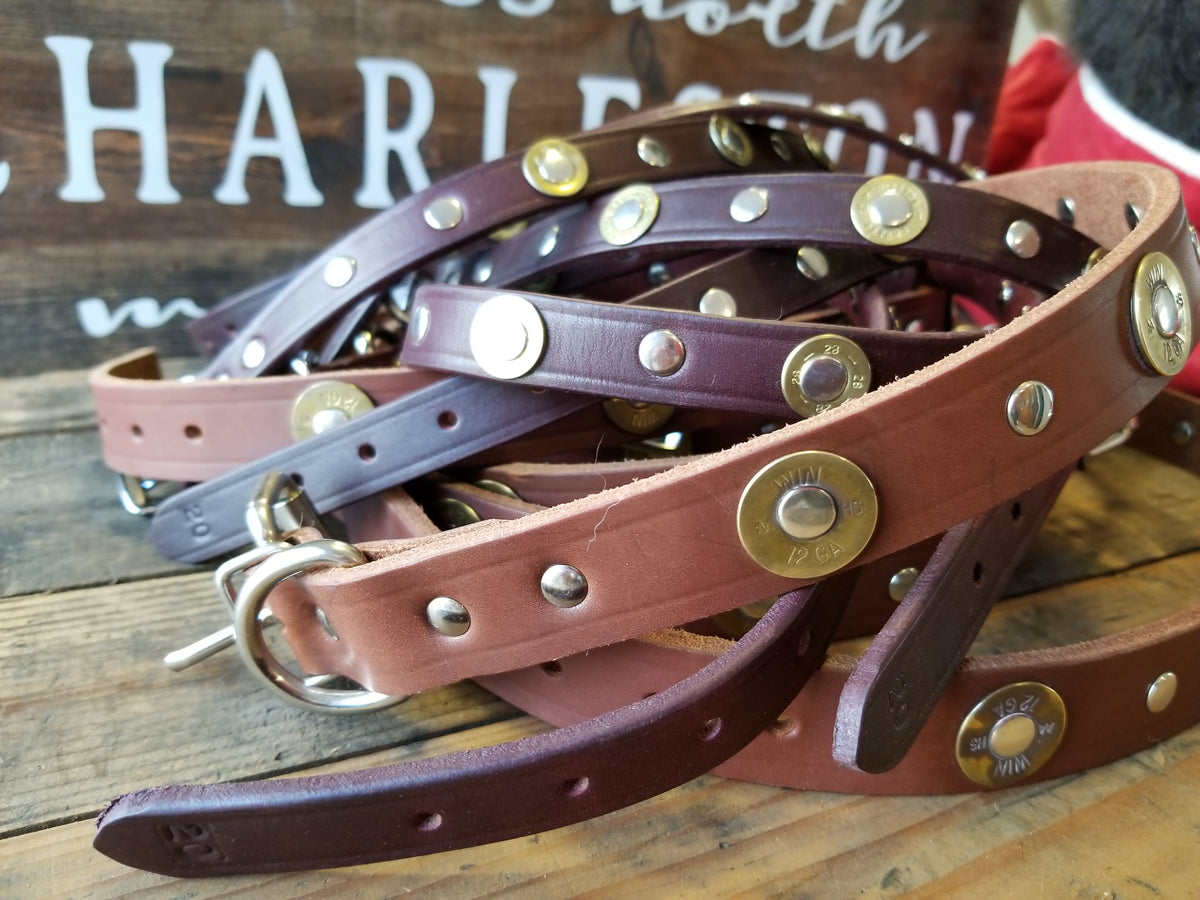 Leather Shotshell Dog Leash